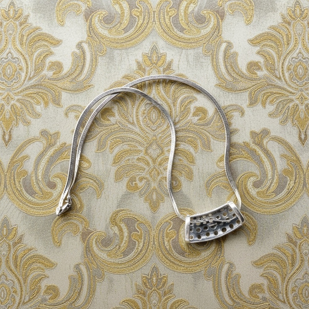 Necklace w:Multi stone 925 stamped Charm - Picture 3 of 8